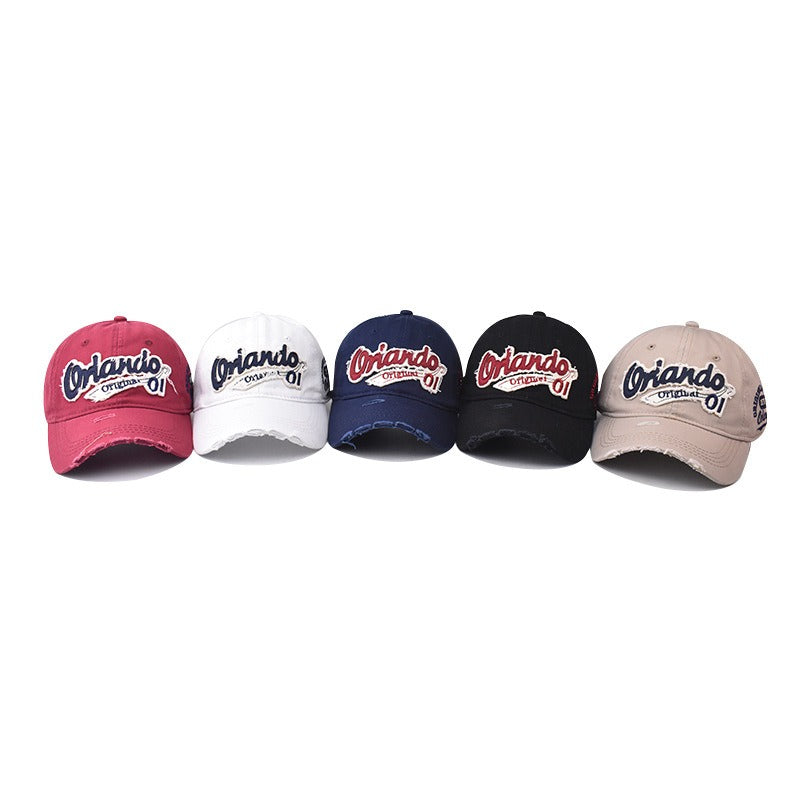 Large letter embroidered baseball cap for men and women in spring, summer and autumn simple and versatile sun visor cap