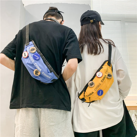 Chest Bag Men's And Women's Japanese Ins Sports Student Shoulder Bag Casual Boy's Waist Bag Oblique Cross Summer Mobile Phone Bag