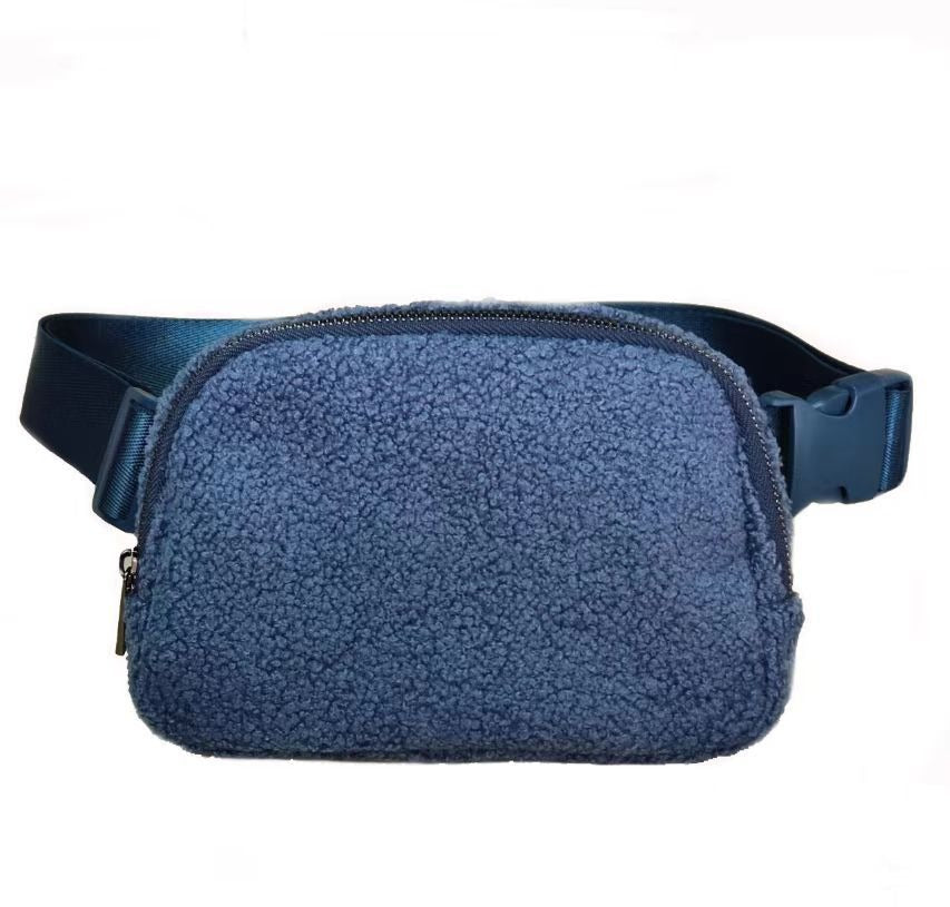 Plush Waist Bag Sports Chest Bag Messenger Bag Outdoor Sports Bag For Men And Women Winter