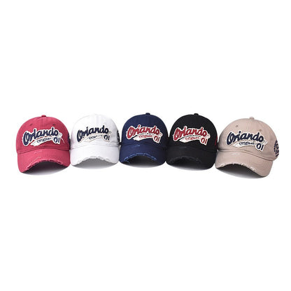 Large letter embroidered baseball cap for men and women in spring, summer and autumn simple and versatile sun visor cap