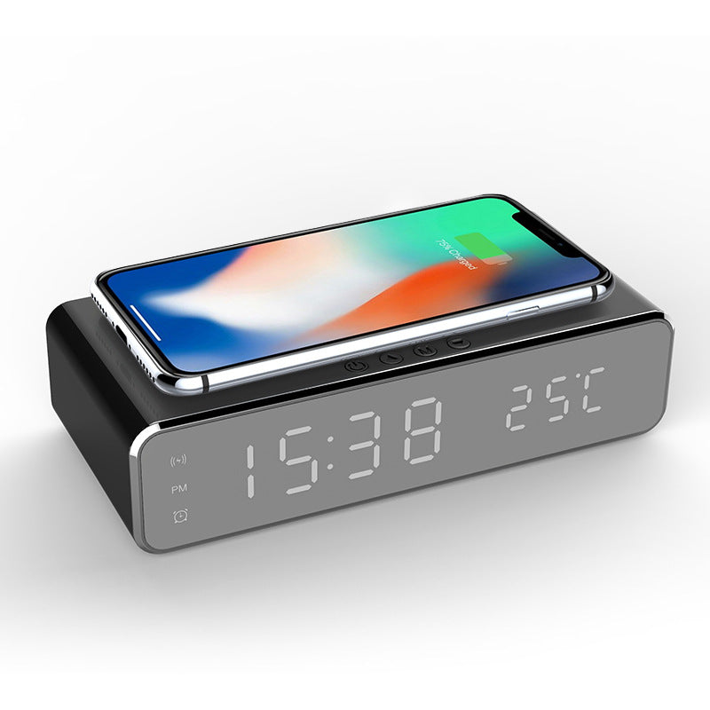  Smart LED Digital Alarm Clock with Wireless Charging Multi-Function Temperature Display