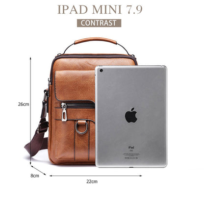 Casual Men Shoulder Bag Vintage Crossbody Bags High Quality Male Bag PU Leather Handbag Capacity Men Messenger Bags Tote Bag