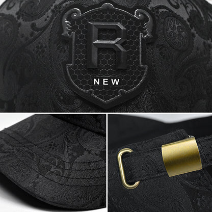 Spring and Summer New Hat Men's Tall Crown Cashew Embossed Baseball Cap Fashion Face-Looking Small Men Casual Peaked Cap