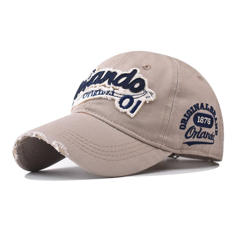 Large letter embroidered baseball cap for men and women in spring, summer and autumn simple and versatile sun visor cap