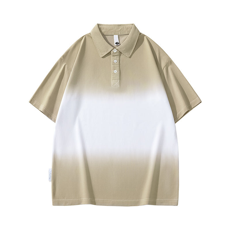 Gradient short sleeved polo shirt for men in summer