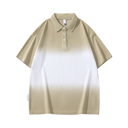 Gradient short sleeved polo shirt for men in summer