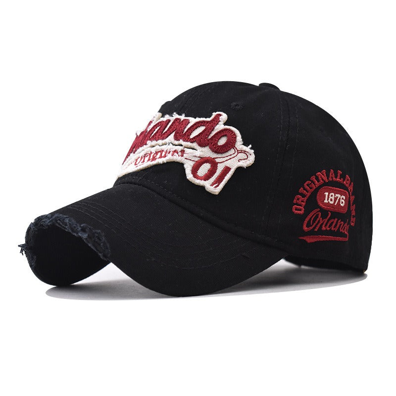 Large letter embroidered baseball cap for men and women in spring, summer and autumn simple and versatile sun visor cap